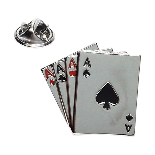4 Aces Playing Cards Lapel Pin Badge - Ashton and Finch
