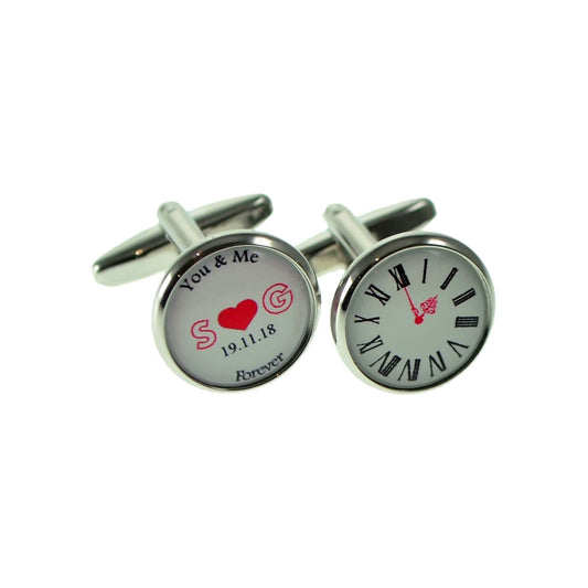 Personalised Time & Date Wedding or Event Cufflinks - Ashton and Finch