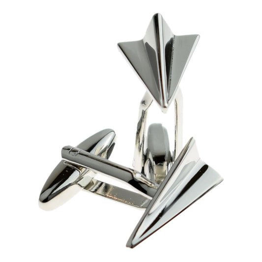 Silver Folded Paper Plane Cufflinks - Ashton and Finch