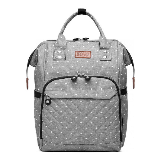 Wide Open Designed Baby Diaper Changing Backpack Dot - Grey - Ashton and Finch