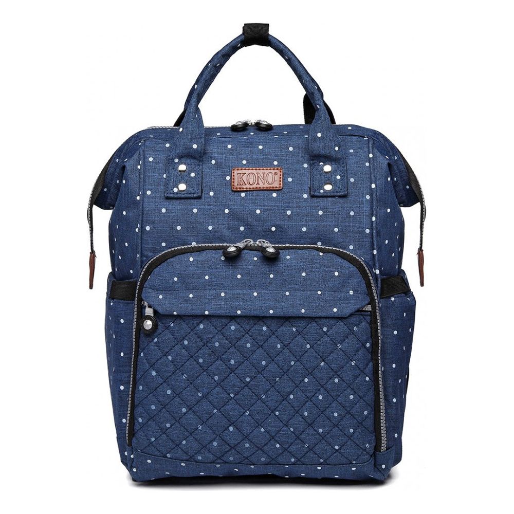 Wide Open Designed Baby Diaper Changing Backpack Dot - Navy - Ashton and Finch