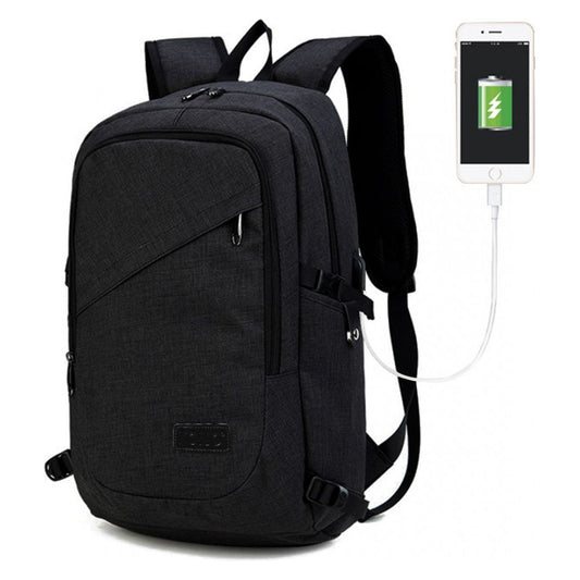 Business Laptop Backpack With Usb Charging Port - Black - Ashton and Finch